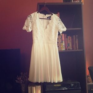 Lulus white lace skater dress